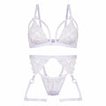 Conjunto Sensual Rendado com Cinta Liga