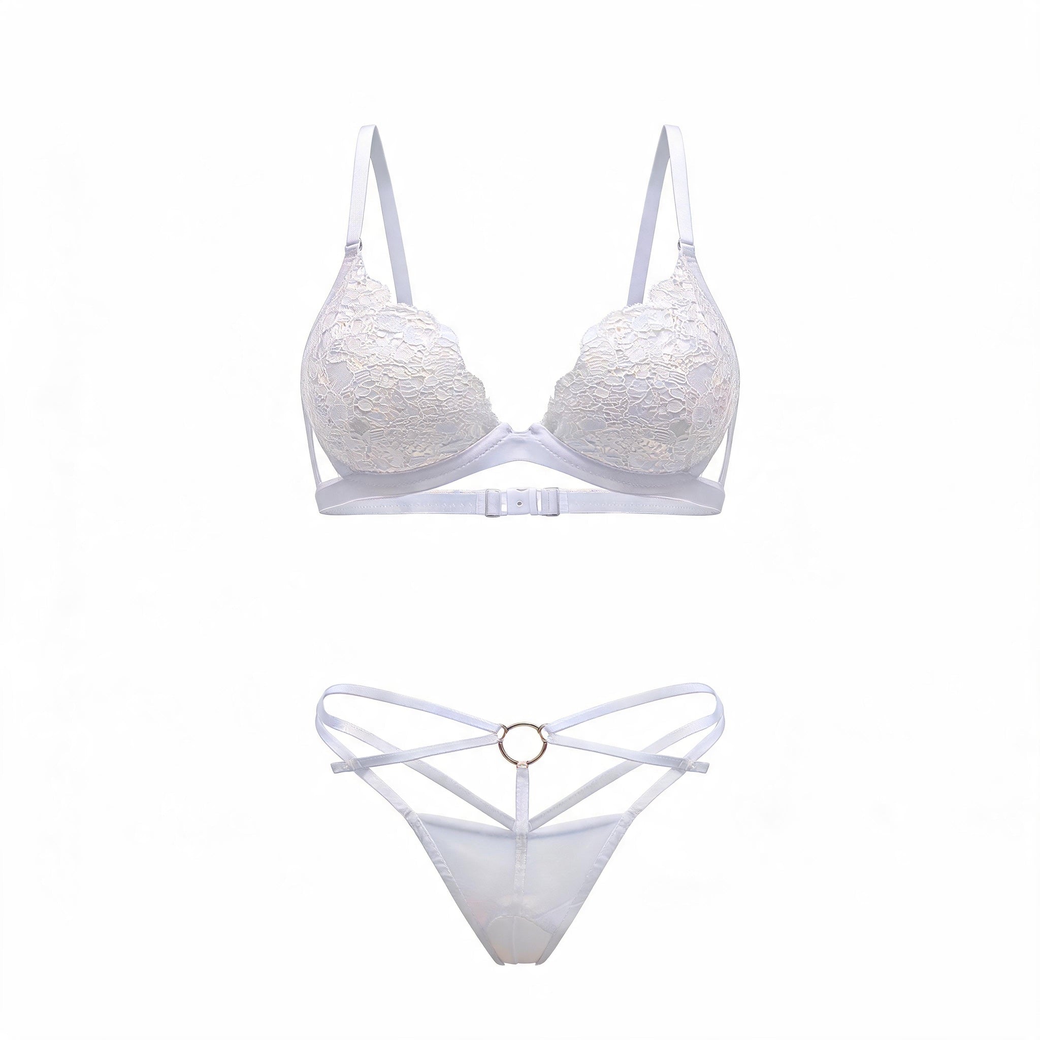 Conjunto Sensual em Renda com Strappy e Coração