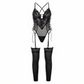 Corset Lace-Up em Renda e Tule