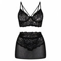 Conjunto em Tule e Renda com Sainha Trançada