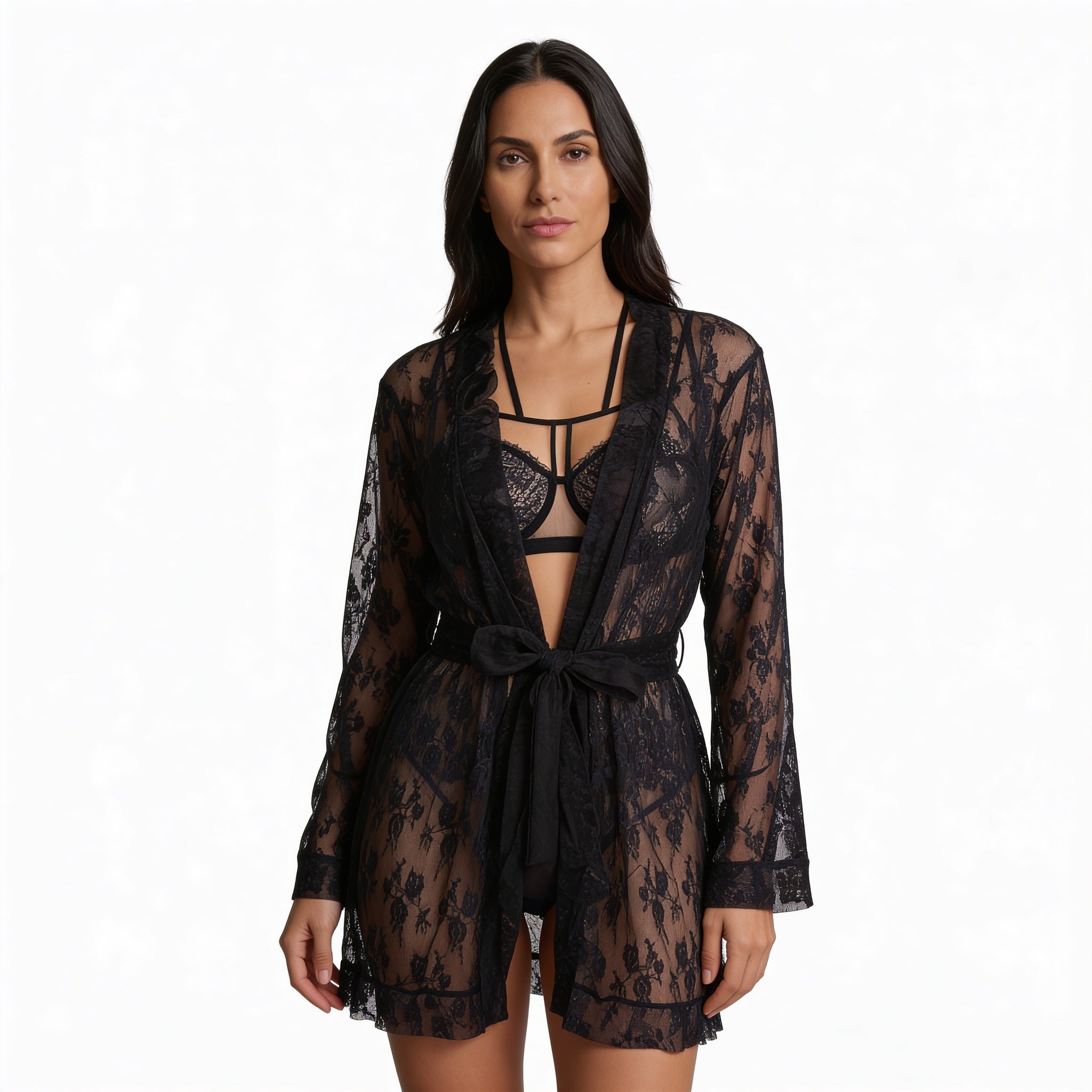 Robe Curto com Transparência em Tule